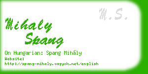 mihaly spang business card